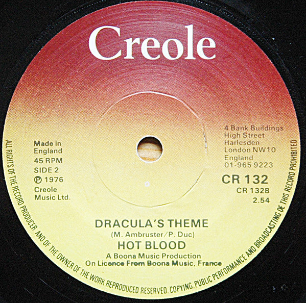 Hot Blood - Soul Dracula Vinyl Singles Vinyl Very Good (VG) <br> Hoes Generic