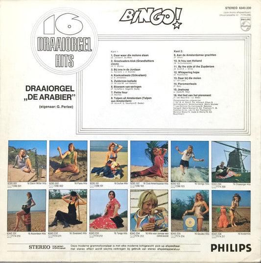 Draaiorgel De Arabier - ** Draaiorgel Hits (LP) Vinyl LP Vinyl Zeer Goed / Hoesje Goed "VINYLSINGLES.NL"