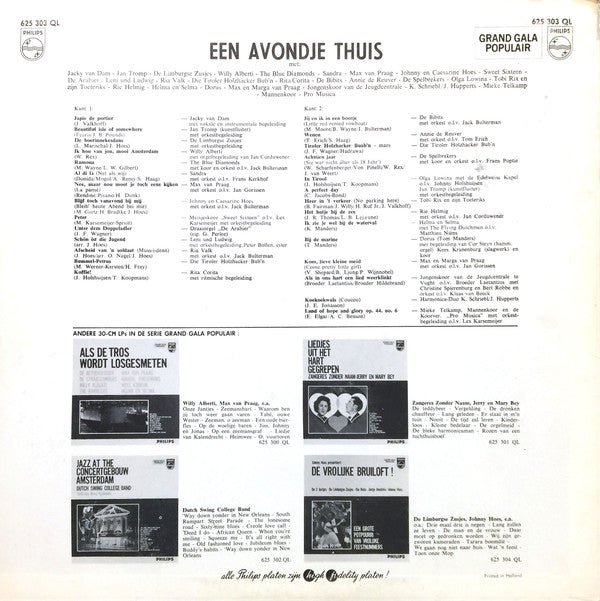 Various - Een Avondje Thuis (LP) 51421 Vinyl LP Vinyl Very Good (VG) <br> Hoes Good Plus (G+)