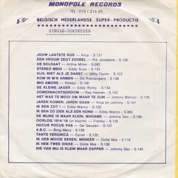 Eddy Warco - Waarom Heeft Een Olifant Zo'n Grote Vinyl Singles Vinyl Very Good (VG) <br> Hoes Good Plus (G+)