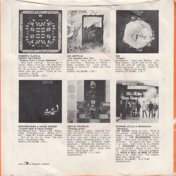 Roberta Flack - Killing Me Softly With His Song Vinyl Singles Vinyl Very Good (VG) <br> Hoes Good Plus (G+)