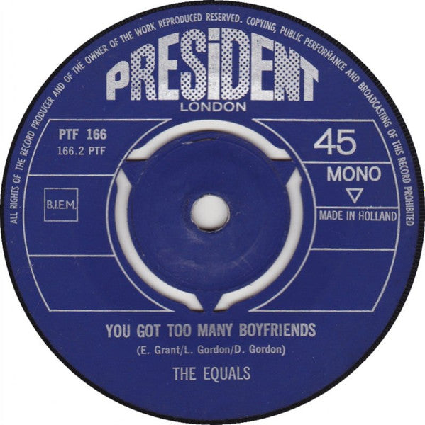 Equals - Police On My Back Vinyl Singles Vinyl Very Good (VG) <br> Hoes Generic