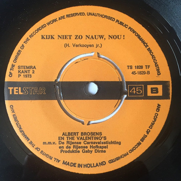 Albert Brosens - Ga Je Mee Naar Ons Eigen Stamcafe? Vinyl Singles Vinyl Very Good (VG) <br> Hoes Good Plus (G+)