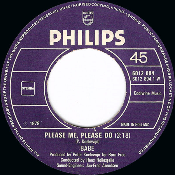 Babe - Please Me Please Do 16545 Vinyl Singles Vinyl Very Good (VG) <br> Hoes Generic