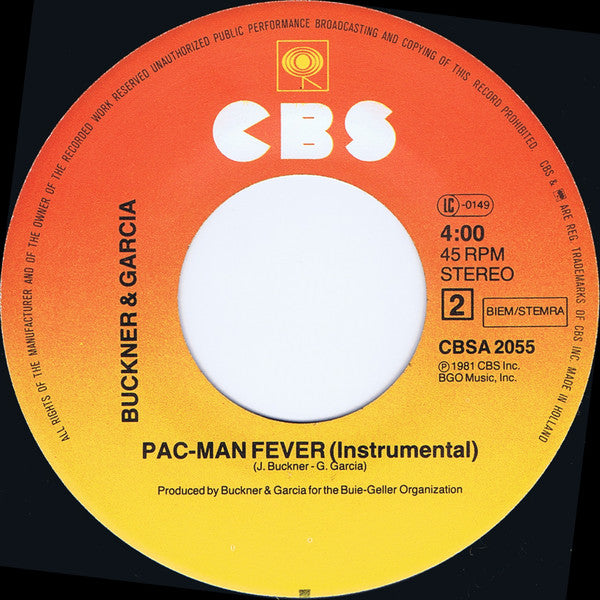 Buckner & Garcia - Pac-Man Fever Vinyl Singles Vinyl Very Good (VG) <br> Hoes Generic