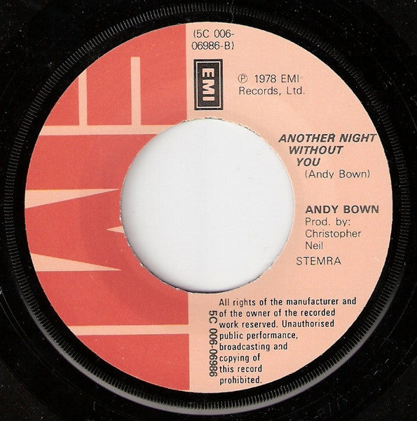 Andy Bown - Another Shipwreck Vinyl Singles Vinyl Very Good (VG) <br> Hoes Good Plus (G+)