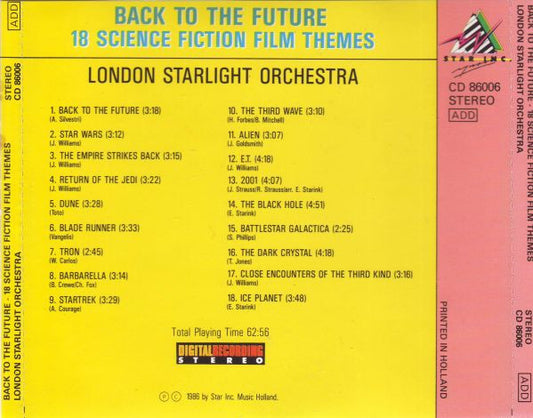 London Starlight Orchestra - Back To The Future (18 Science Fiction Film Themes) (CD)