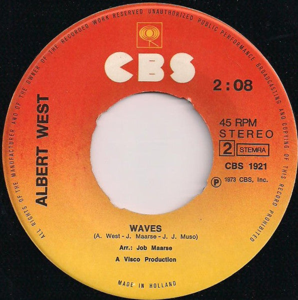 Albert West - Put Your Head On My Shoulder Vinyl Singles Vinyl Very Good (VG) <br> Hoes Good Plus (G+)