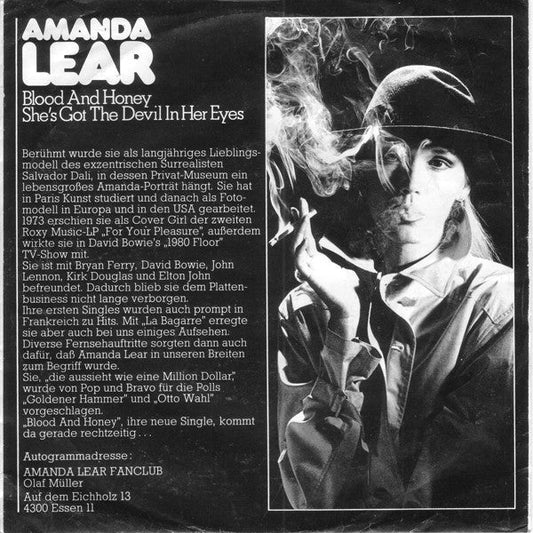 Amanda Lear - Blood & Honey Vinyl Singles Vinyl Zeer Goed / Hoesje Goed "VINYLSINGLES.NL"