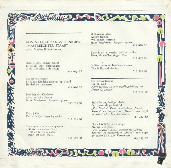 Hans Friederichs, De Mastreechter Staar, Martin Koekelkoren - O Kindeke Klein Vinyl Singles Vinyl Very Good (VG) <br> Hoes Good Plus (G+)