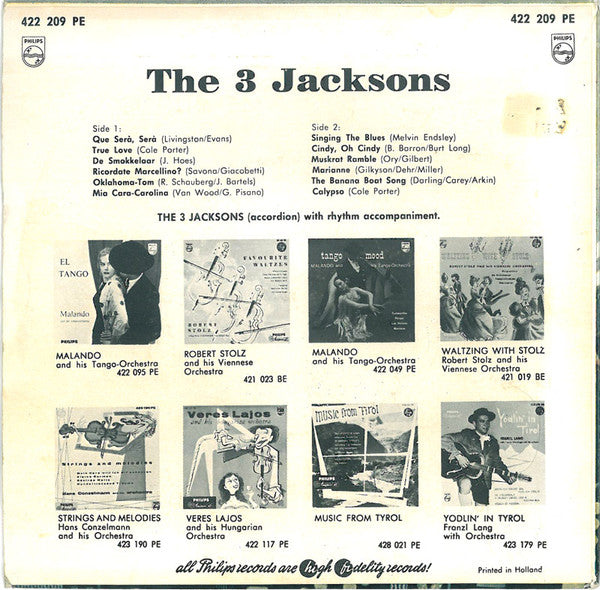 3 Jacksons - The 3 Jacksons Vinyl Singles EP Vinyl Very Good (VG) <br> Hoes Good Plus (G+)