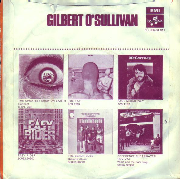 Gilbert O'Sullivan - I Wish I Could Cry (B-Keus) Vinyl Singles Vinyl Goed / Hoes Redelijk