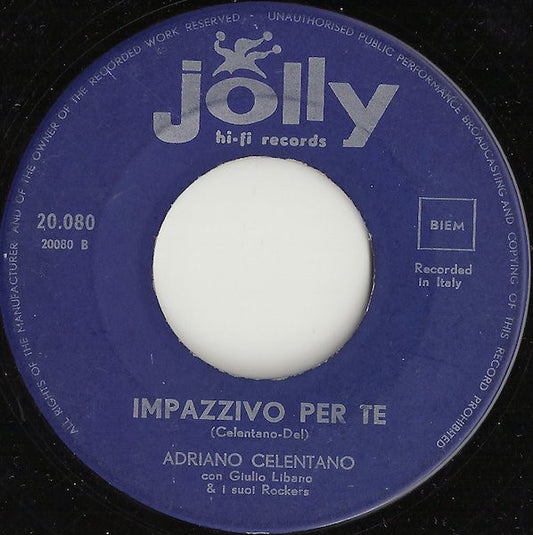 Adriano Celentano Con Giulio Libano E I Suoi Rockers - Rock Matto Vinyl Singles Vinyl Zeer Goed / Hoesje Generic "VINYLSINGLES.NL"