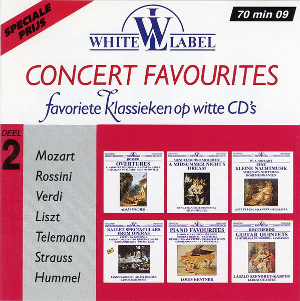 Wolfgang Amadeus Mozart - Concert Favourites. Favoriete Klassieken Op Witte Cd's. Deel *. (CD) Compact Disc Vinyl Very Good (VG) <br> Hoes Good Plus (G+)