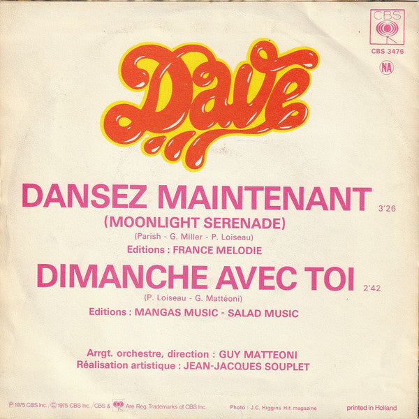 Dave - Dansez Maintenant Vinyl Singles