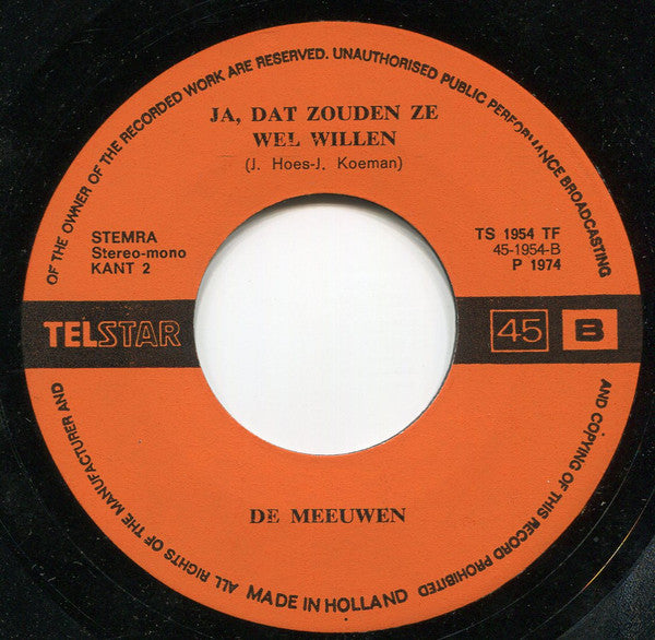 Meeuwen - Op De Kermis Vinyl Singles Vinyl Very Good (VG) <br> Hoes Good Plus (G+)
