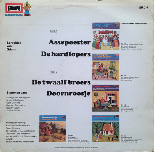 Gebrüder Grimm - Assepoester En Doornroosje (LP) Vinyl LP Vinyl Zeer Goed / Hoesje Goed "VINYLSINGLES.NL"