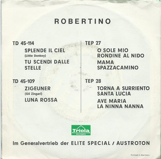 Robertino Loretti - Mama Vinyl Singles Vinyl Very Good (VG) <br> Hoes Good Plus (G+)