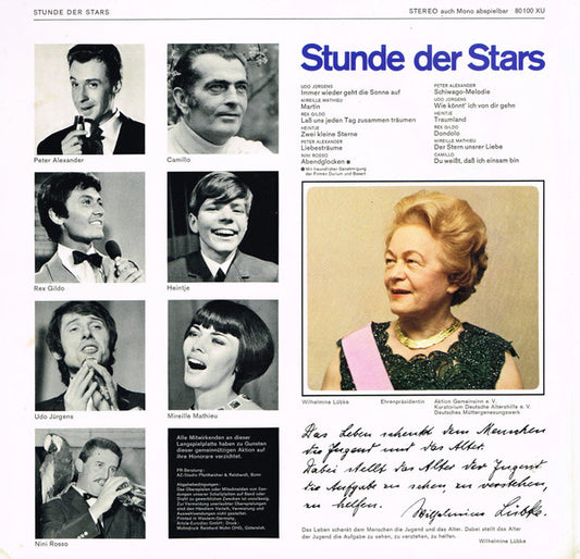 Various - Stunde Der Stars (LP) Vinyl LP Vinyl Zeer Goed / Hoesje Goed "VINYLSINGLES.NL"