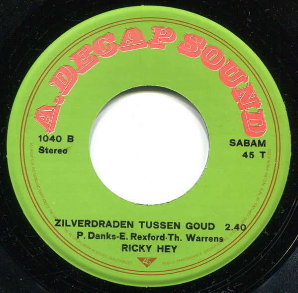 Janneman, Ricky Hey, De Pottepakkers - Over * Jaar Vinyl Singles Vinyl Very Good (VG) <br> Hoes Good Plus (G+)