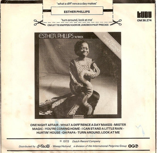 Esther Phillips - What A Diff'rence A Day Makes Vinyl Singles Vinyl Very Good (VG) <br> Hoes Good Plus (G+)