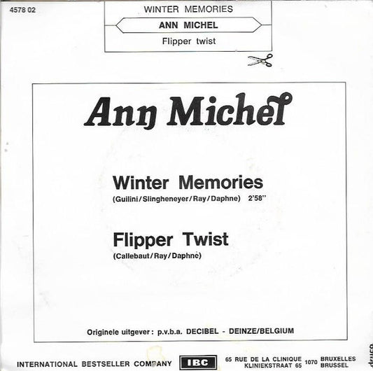Ann Michel - Winter Memories Vinyl Singles Vinyl Zeer Goed / Hoesje Goed "VINYLSINGLES.NL"