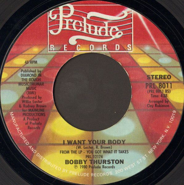 Bobby Thurston - Check Out The Groove Vinyl Singles Vinyl Very Good (VG) <br> Hoes Good Plus (G+)