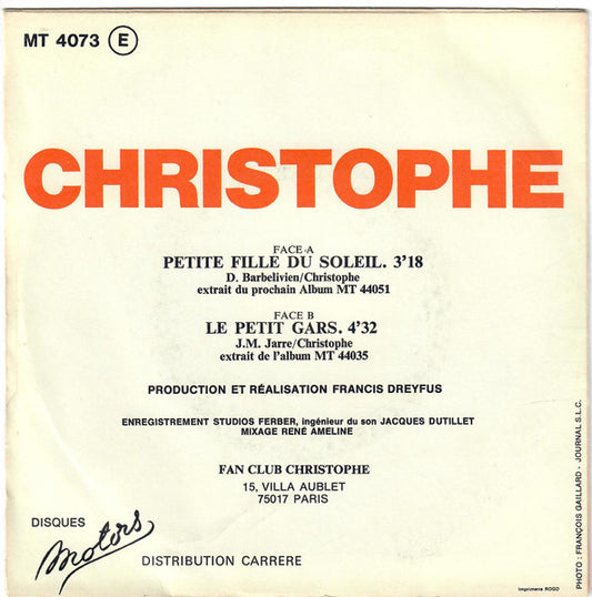 Christophe - Petite Fille Du Soleil