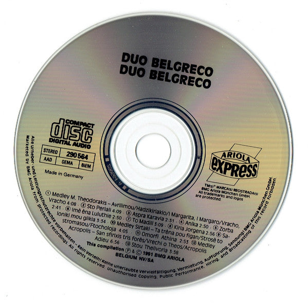 Duo Belgreco - Duo Belgreco (CD) Compact Disc Goede Staat