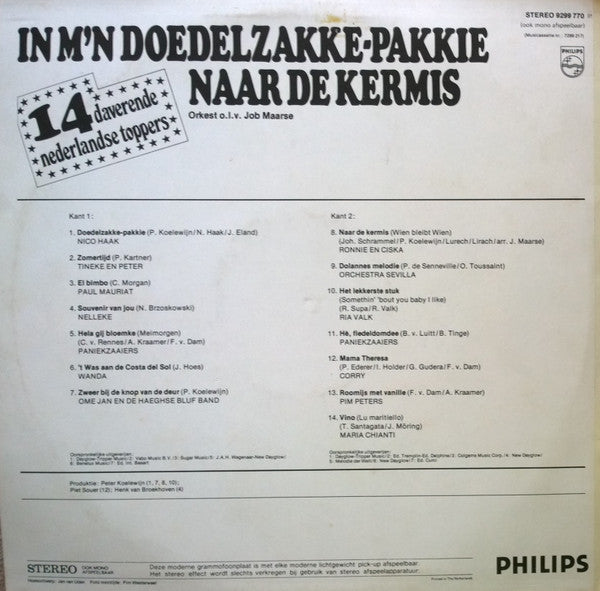 Various - In M'n Doedelzakke-pakkie Naar De Kermis (LP) Vinyl LP Vinyl Very Good (VG) <br> Hoes Good Plus (G+)