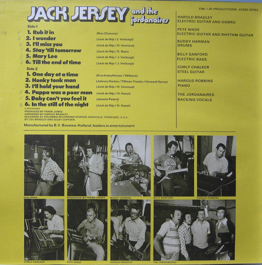 Jack Jersey And The Jordanaires - I Wonder (LP) Vinyl LP Vinyl Very Good (VG) <br> Hoes Good Plus (G+)