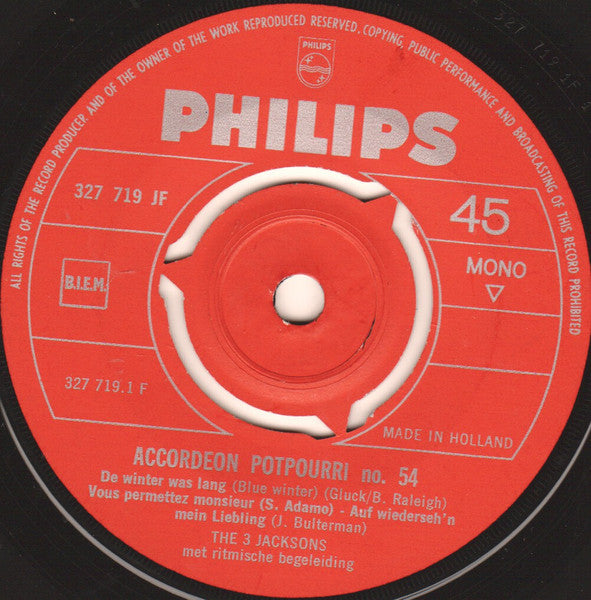 3 Jacksons - Accordeon Potpourri No. 54 Vinyl Singles Vinyl Goed / Hoes Generic