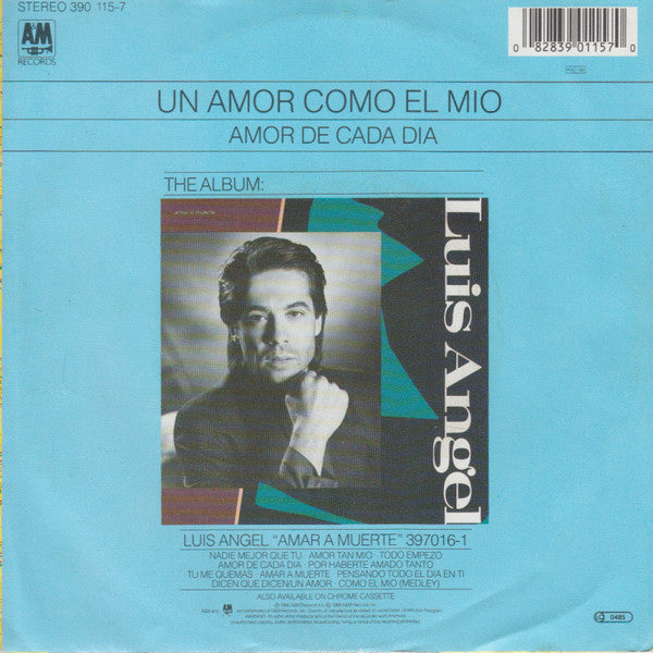 Luis Angel - Un Amor Como El Mio Vinyl Singles Vinyl Very Good (VG) <br> Hoes Good Plus (G+)