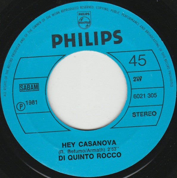 Di Quinto Rocco - Une Guitare Dans La Nuit Vinyl Singles