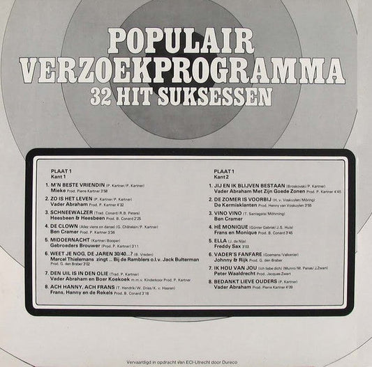 Various - Populair Verzoekprogramma 32 Hit Suksessen (LP) Vinyl LP Dubbel Vinyl Zeer Goed / Hoesje Goed "VINYLSINGLES.NL"
