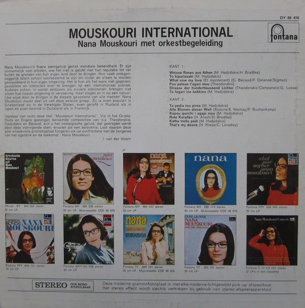 Nana Mouskouri - Mouskouri International (LP) Vinyl LP Vinyl Very Good (VG) <br> Hoes Good Plus (G+)