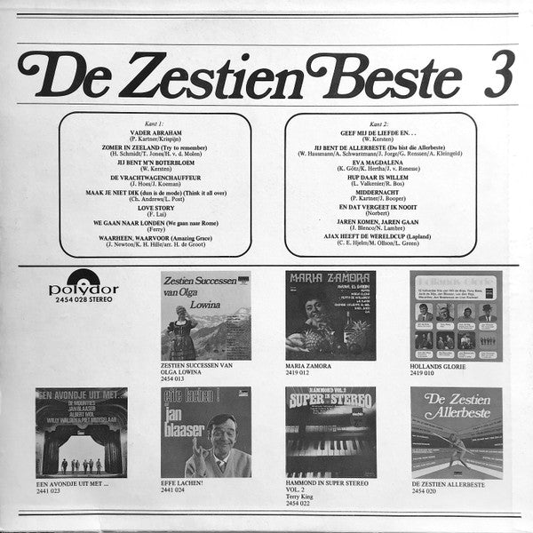 Various - De Zestien Beste * (LP) Vinyl LP Vinyl Very Good (VG) <br> Hoes Good Plus (G+)