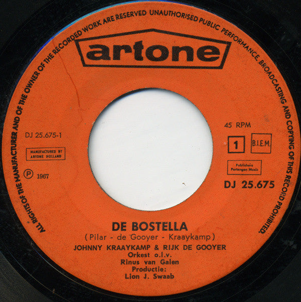 Johnny + Rijk de Gooyer - De Bostella Vinyl Singles Vinyl Very Good (VG) <br> Hoes Generic