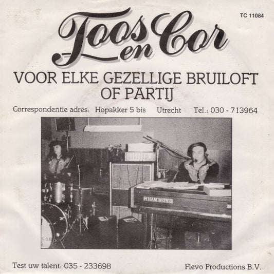 Toos & Cor - Lieve Mama 43466 Vinyl Singles Vinyl Zeer Goed / Hoesje Goed "VINYLSINGLES.NL"