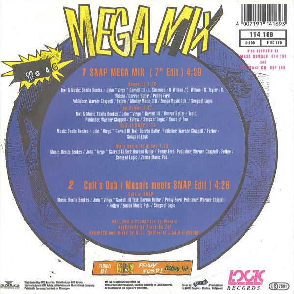 Snap - Mega Mix Vinyl Singles Vinyl Very Good (VG) <br> Hoes Good Plus (G+)