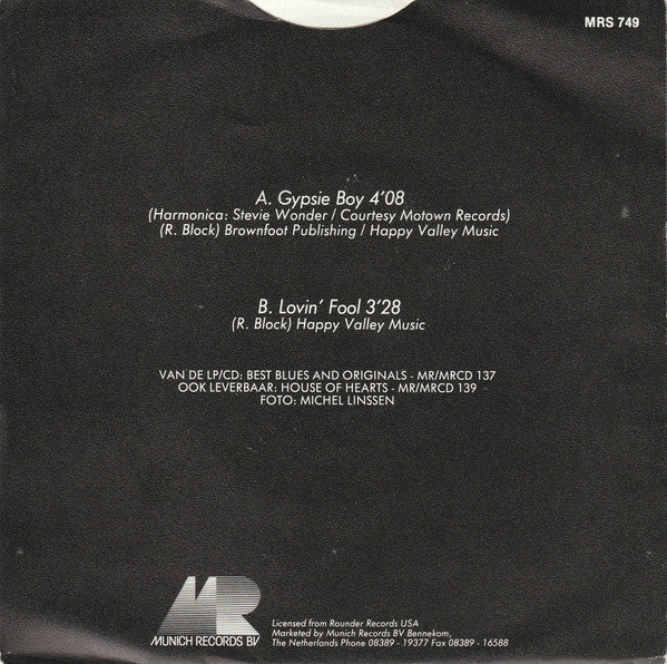 Rory Block - Gypsie Boy Vinyl Singles Vinyl Very Good (VG) <br> Hoes Good Plus (G+)