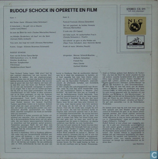 Rudolf Schock – Rudolf Schock In Operette Und Film (LP)