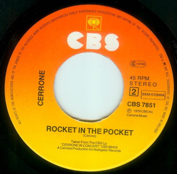 Cerrone - Call Me Tonight Vinyl Singles Vinyl Very Good (VG) <br> Hoes Generic