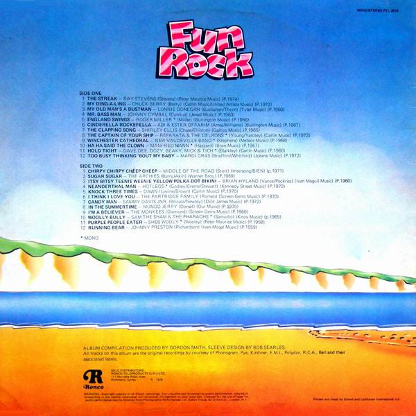 Various - Fun Rock - ** Cheery Chartbusters (LP) Vinyl LP Vinyl Very Good (VG) <br> Hoes Good Plus (G+)