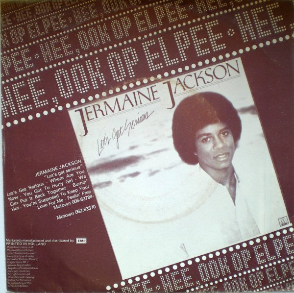 Jermaine Jackson - Let's Get Serious Vinyl Singles Vinyl Very Good (VG) <br> Hoes Good Plus (G+)