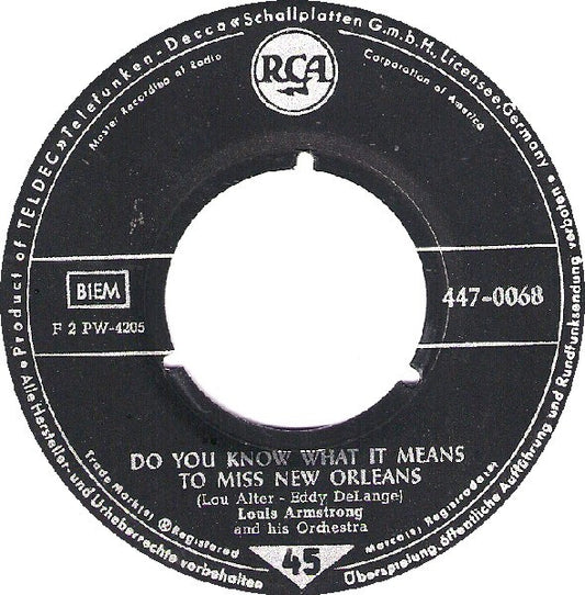 Louis Armstrong - Ain't Misbehavin' Vinyl Singles Vinyl Zeer Goed / Hoesje Generic "VINYLSINGLES.NL"