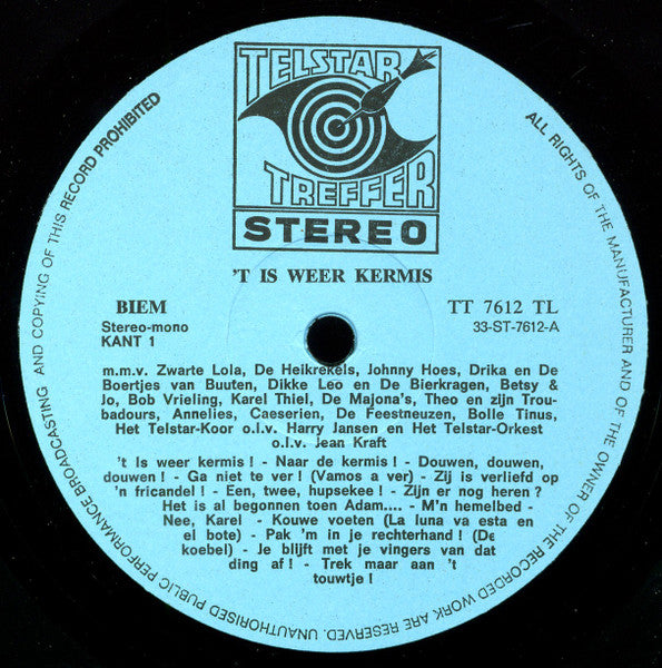 Various - 't Is Weer Kermis ! (LP) Vinyl LP