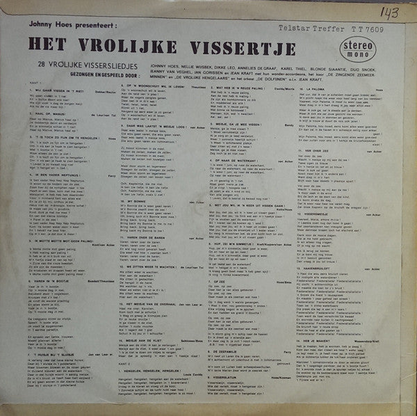 Various - Johnny Hoes Presenteert: Het Vrolijke Vissertje (LP) Vinyl LP Vinyl Very Good (VG) <br> Hoes Good Plus (G+)