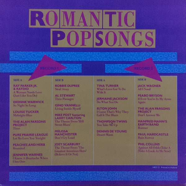 Various - Romantic Pop Songs (LP) Vinyl LP Dubbel Vinyl Very Good (VG) <br> Hoes Good Plus (G+)
