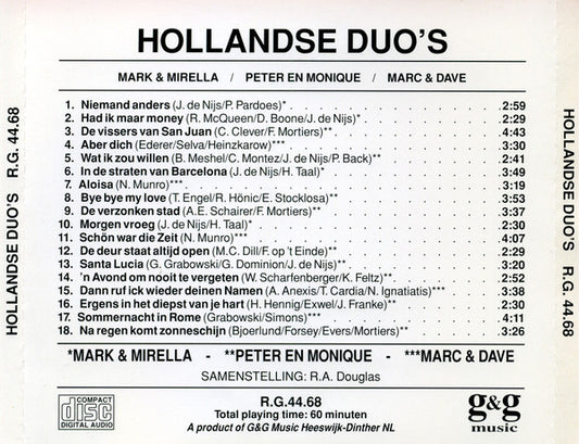 Various - Hollandse Duo's (CD) Compact Disc Goede Staat "VINYLSINGLES.NL"